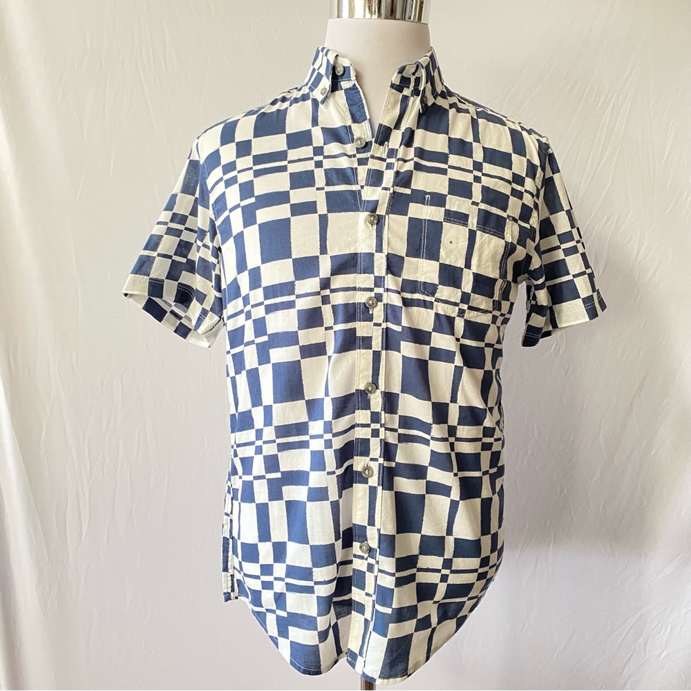 NWT Eddie Bauer Abstract Checkered Baja Button Up Shirt